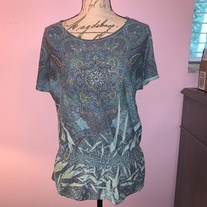 Blue multicolor blouse